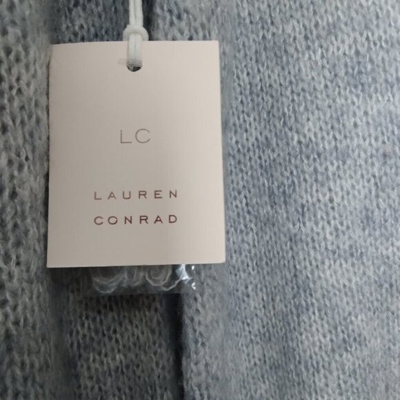 Lauren Conrad NWT Soft Grey Bow Back Loose Weave Pullover Sz L - Picture 3 of 8